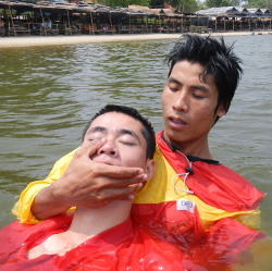 lifeguard beach anorak red yellow boracay